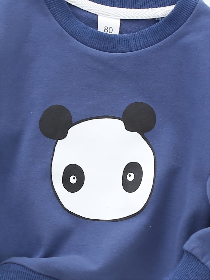 Barn Pojkar Flickor Print Panda Rundhalsad Långärmad Sweatshirt Höst Vinter