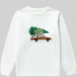 Barn Pojkar Tecknad Bil Jultryckt Långärmad Pullover Sweatshirt