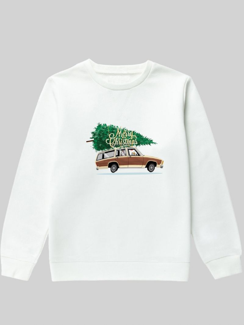 Barn Pojkar Tecknad Bil Jultryckt Långärmad Pullover Sweatshirt