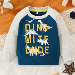 Bebis Barn Pojkar Dinosaur Print Rund Neck Sweatshirt Barnkläder