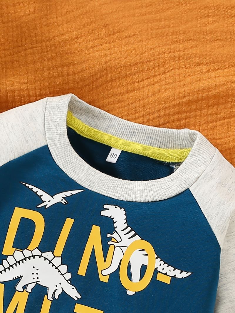 Bebis Barn Pojkar Dinosaur Print Rund Neck Sweatshirt Barnkläder