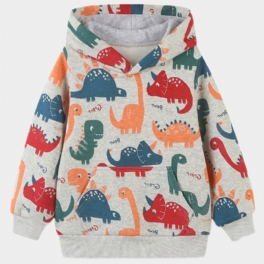 Bebis Pojkar Hoodie Dinosaur Print Långärmad Pullover Sweatshirt