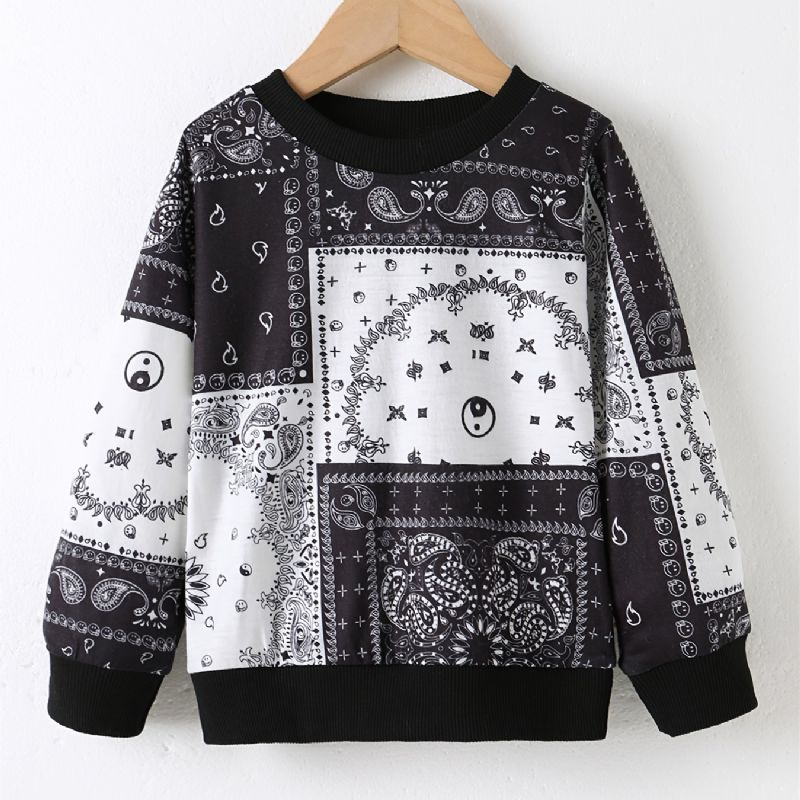 Bebis Pojkar Pullover Print Rund Hals Långärmad Sweatshirt Toppar Barnkläder