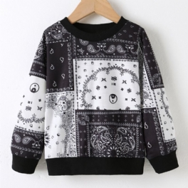 Bebis Pojkar Pullover Print Rund Hals Långärmad Sweatshirt Toppar Barnkläder