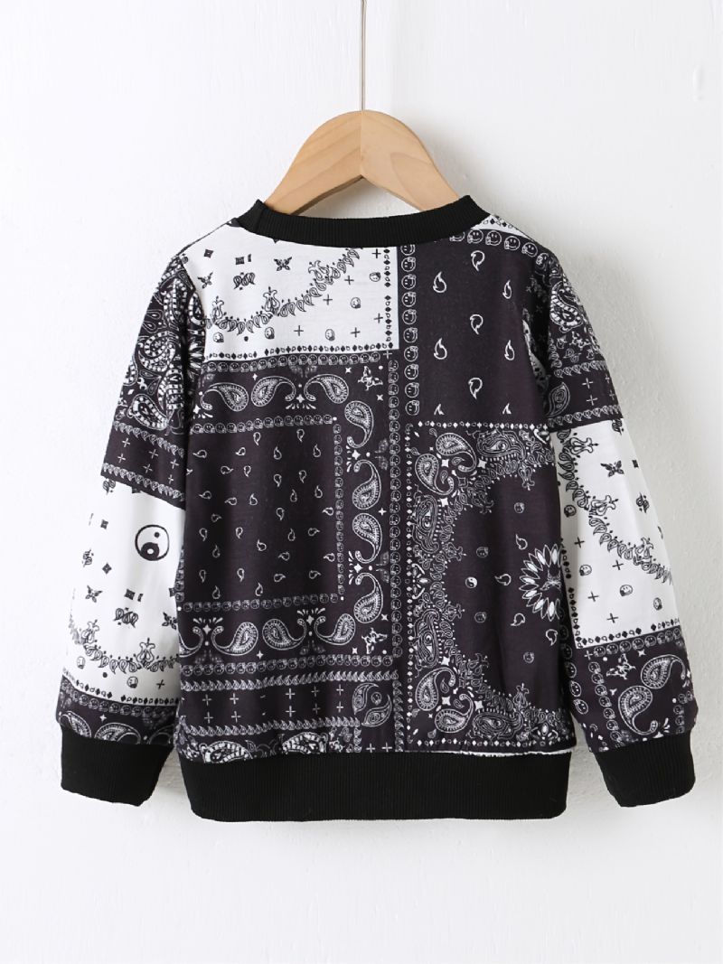 Bebis Pojkar Pullover Print Rund Hals Långärmad Sweatshirt Toppar Barnkläder