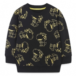 Bebis Pojkar Pullover Söt Dinosaurietryck Rundhals Långärmad Sweatshirt Toppar Barnkläder