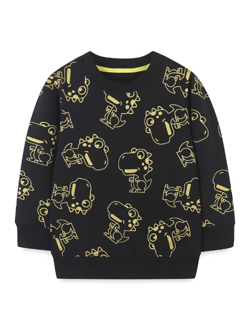 Bebis Pojkar Pullover Söt Dinosaurietryck Rundhals Långärmad Sweatshirt Toppar Barnkläder