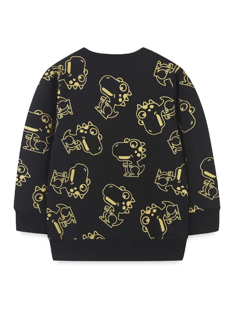 Bebis Pojkar Pullover Söt Dinosaurietryck Rundhals Långärmad Sweatshirt Toppar Barnkläder