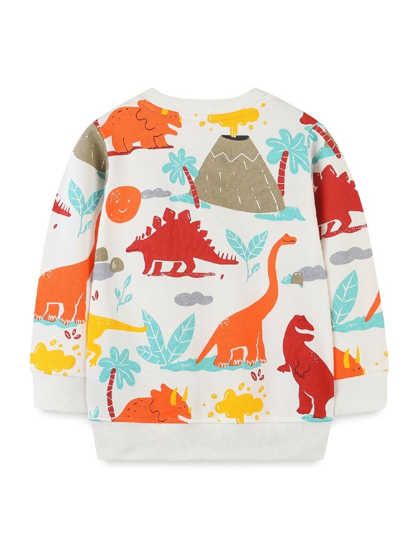 Bebis Pojkar Pullover Tecknad Dinosaurie Grafisk Rundhals Långärmad Sweatshirt Barnkläder