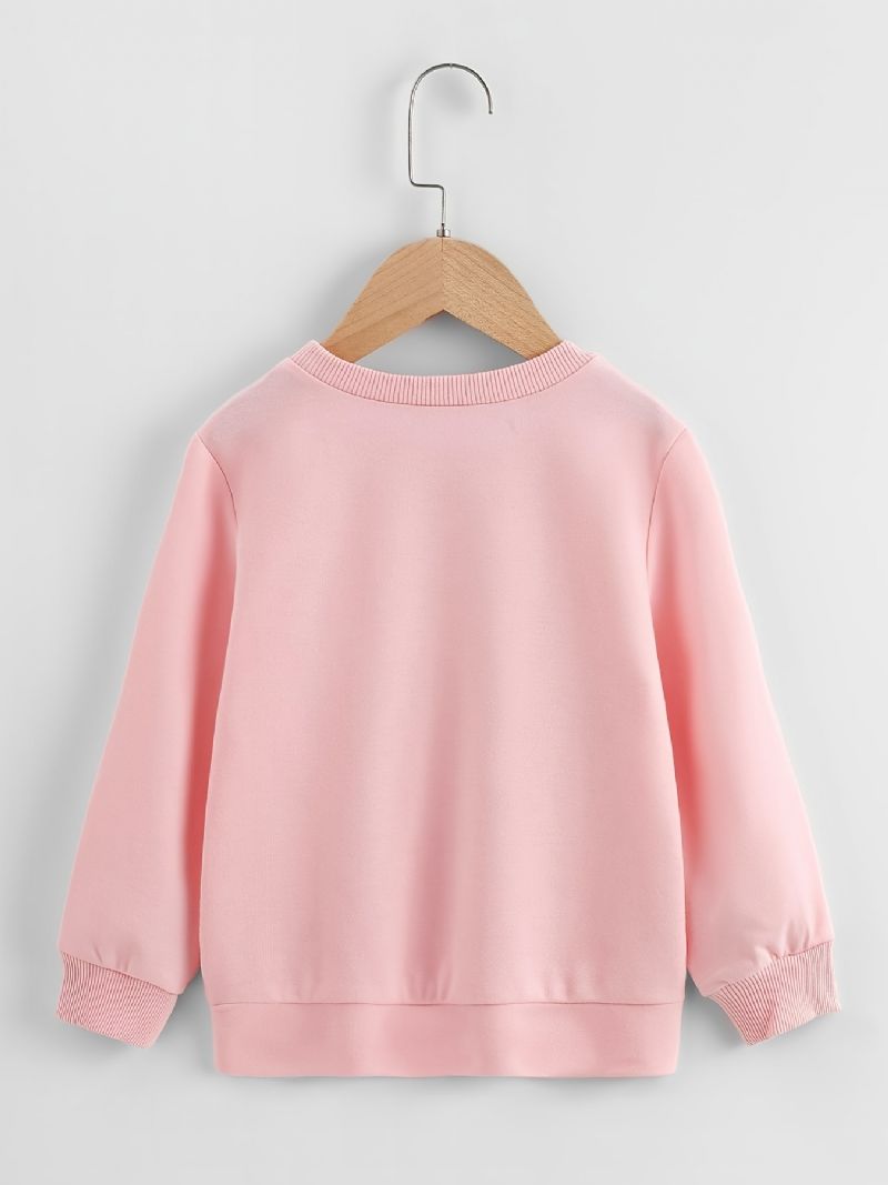 Christmas Flickor Stickad Cartoon Penguin Print Långärmad Crew Neck Sweatshirt