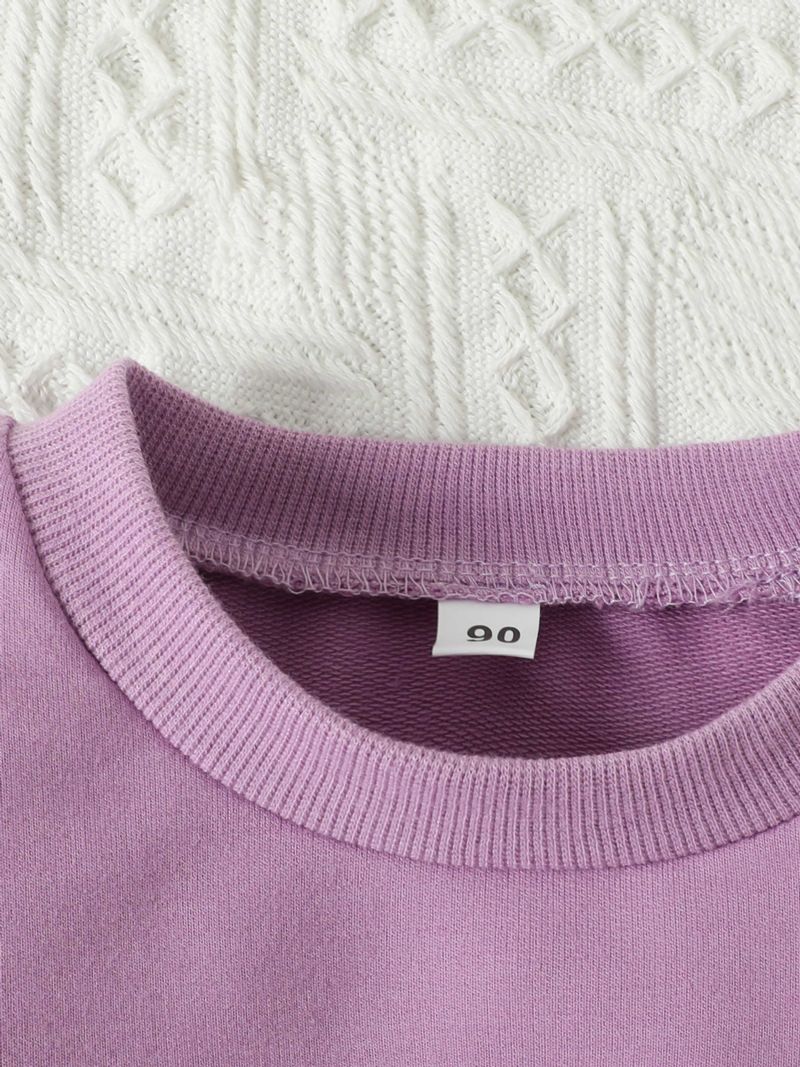 Flickor Casual Söt Color Block Pullover Sweatshirt Med Sissy Print