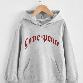 Höst-vinter Nya Barn Letter Printed Hood Sweatshirt