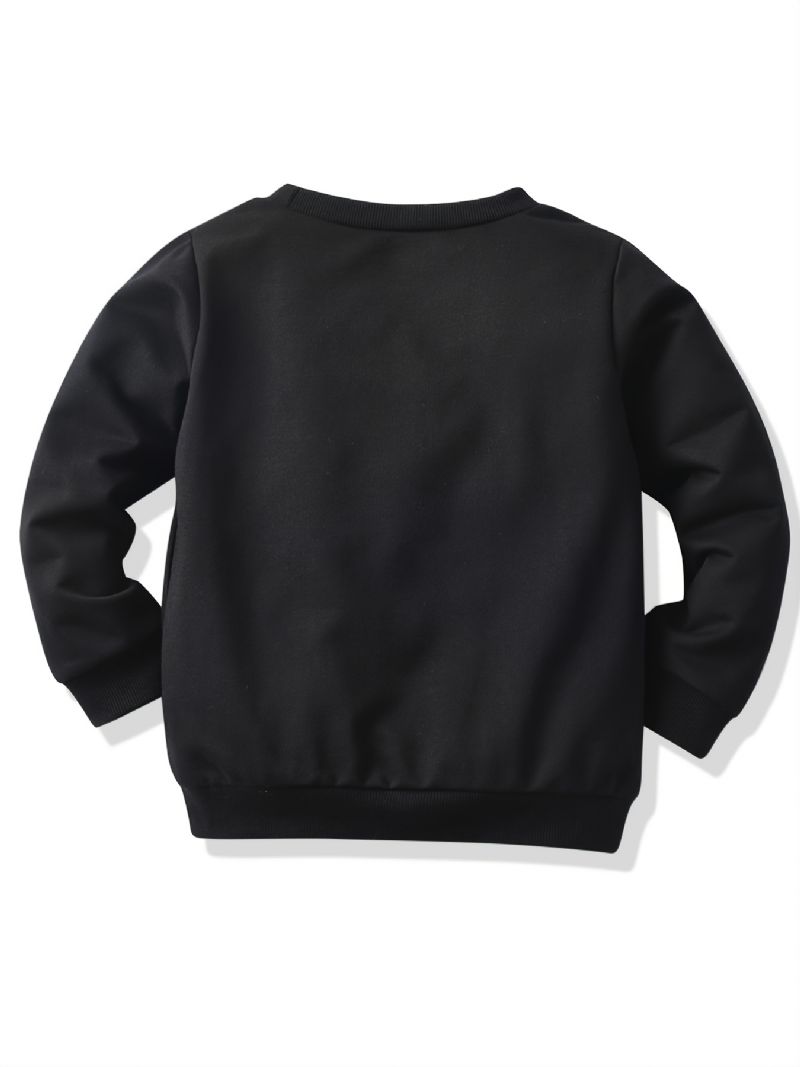 Höstvinter Pojkar Casual Bear Print Crew Neck Sweatshirt