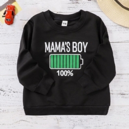 Mama's Pojkar Bokstavsmönster Casual Pullover Sweatshirt Barnkläder