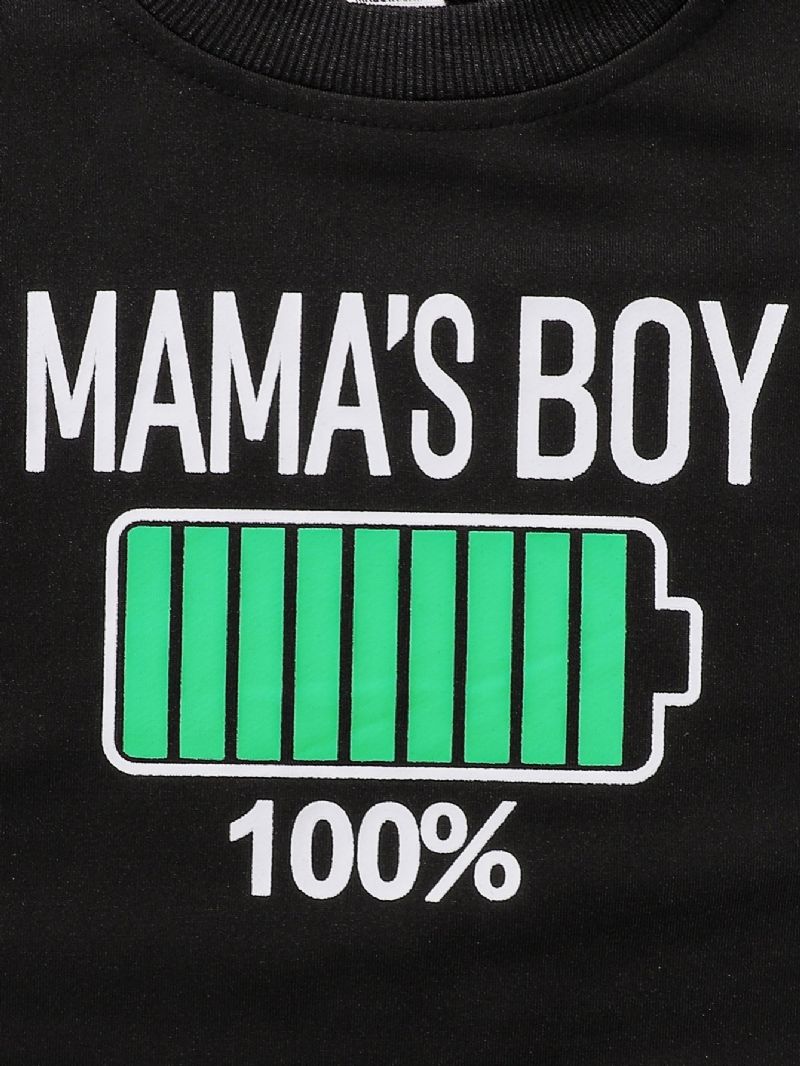 Mama's Pojkar Bokstavsmönster Casual Pullover Sweatshirt Barnkläder