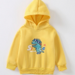 Pojkar Cartoon Dinosaur Print Hoodie Hood Pullover Sweatshirt Barnkläder