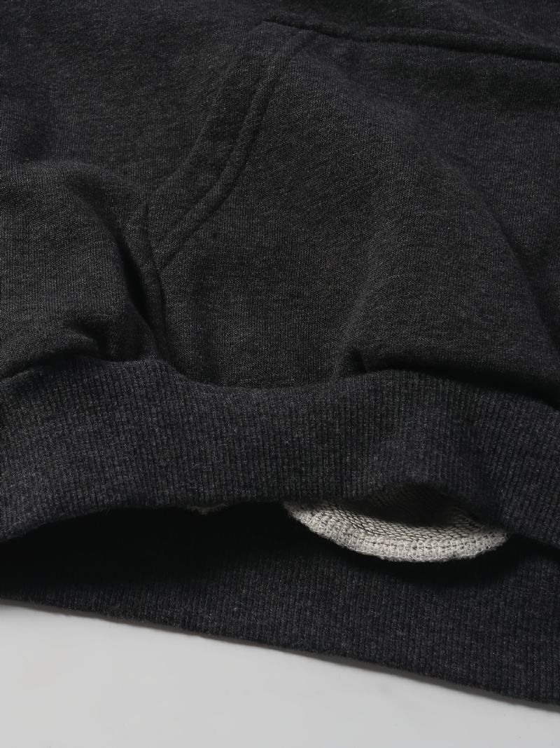 Pojkar Casual Letter Print Pocket Front Långärmad Hoodie Kläder