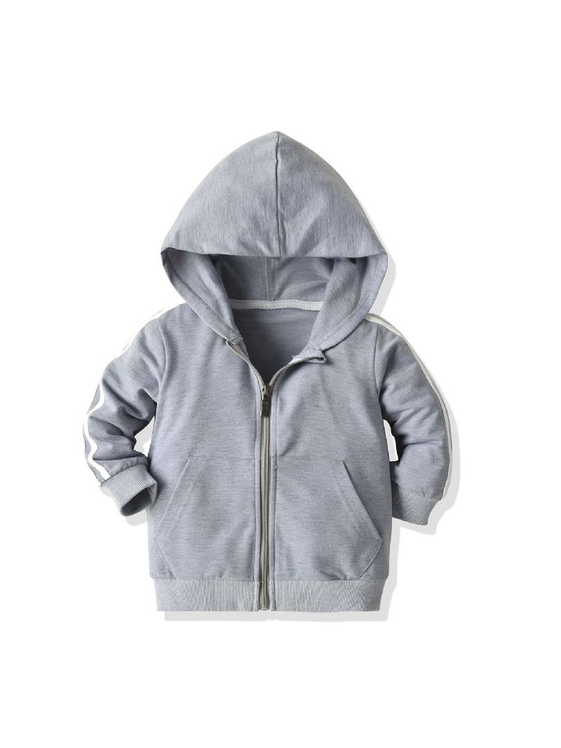 Pojkar Casual Såld Zip Up Hoodie Långärmad Huvtröja Med Ficka