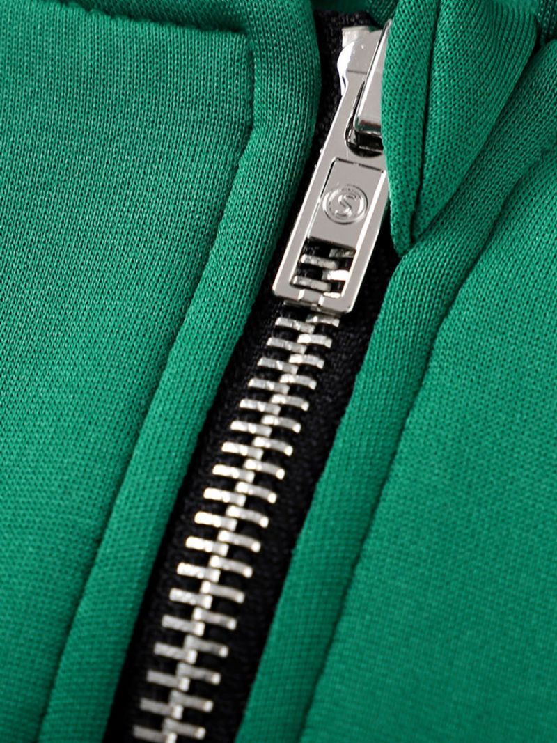 Pojkar Dinosaur Print Shape Zipper Hoodie Barnkläder