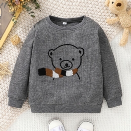 Pojkar Långärmad Tröja Bear Print Sweatshirt Barnkläder