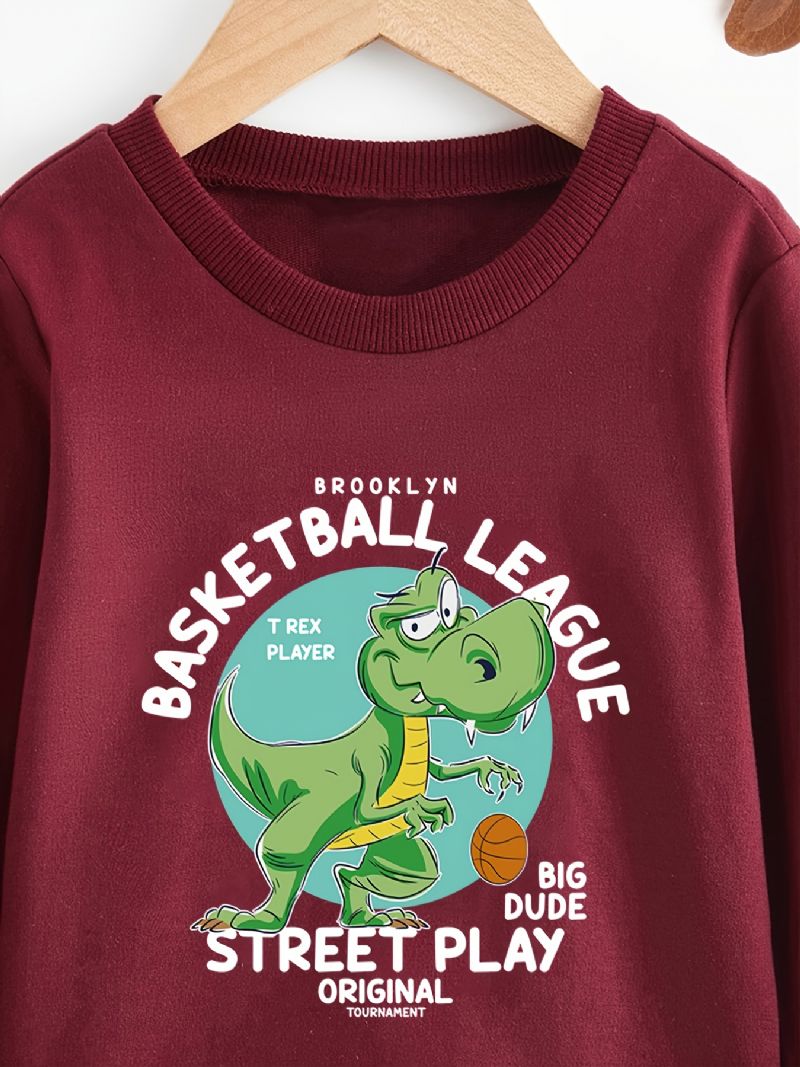 Pojkar Långärmad Tröja Höst Vinter Casual Tecknad Crocodile Mönster Sweatshirt Med Rund Hals