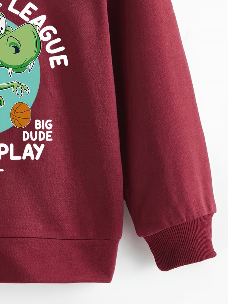 Pojkar Långärmad Tröja Höst Vinter Casual Tecknad Crocodile Mönster Sweatshirt Med Rund Hals