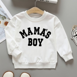 Pojkar Pullover Mama's Letter Print Rund Hals Långärmad Sweatshirt