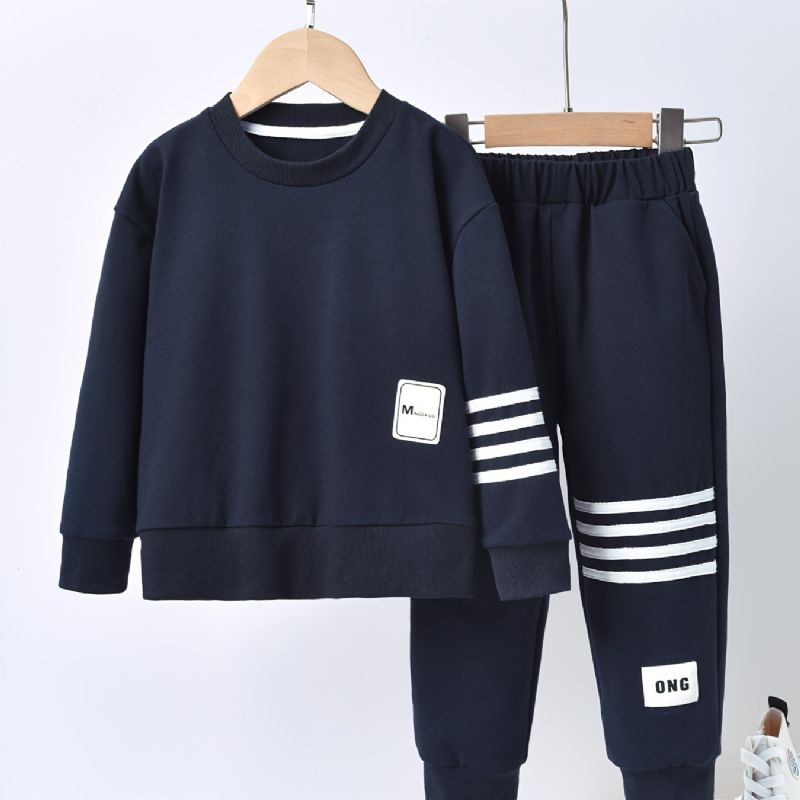 Pojkar Sweatshirt Sport Suit Långärmad Top Pants Set