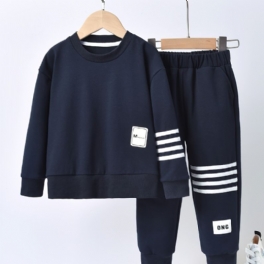 Pojkar Sweatshirt Sport Suit Långärmad Top Pants Set