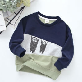 Pojkar Tecknat Mönster Colorblock Bomull Långärmad Casual Sweatshirt