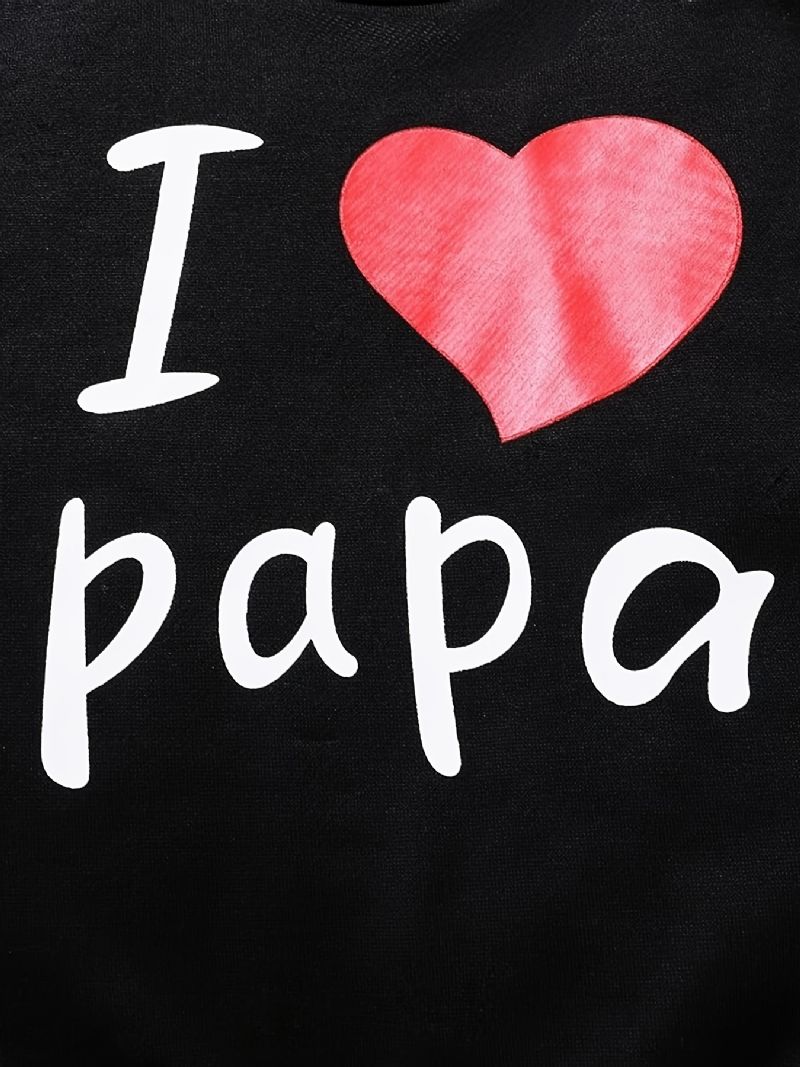 Tjejer I Love Papa Pullover Sweatshirt & Matchande Joggingbyxor Barnkläder