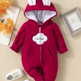 Toddler Newborn Bebis Tryckt Hoodie Sweatshirt Romper