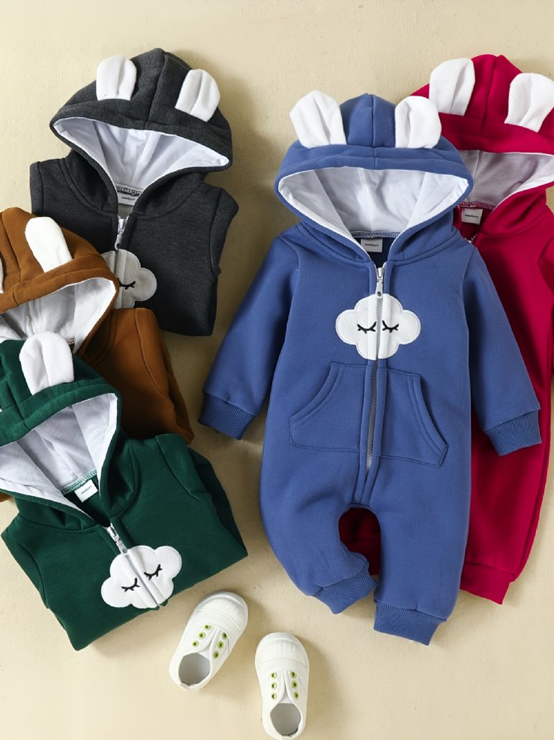 Toddler Newborn Bebis Tryckt Hoodie Sweatshirt Romper
