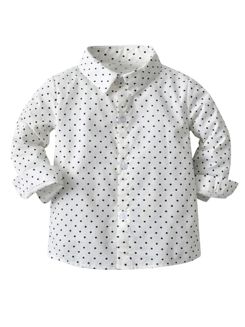 2023 Höst Vinter Ny Polka Dot Lapel Långärmad T-shirt Cardigan