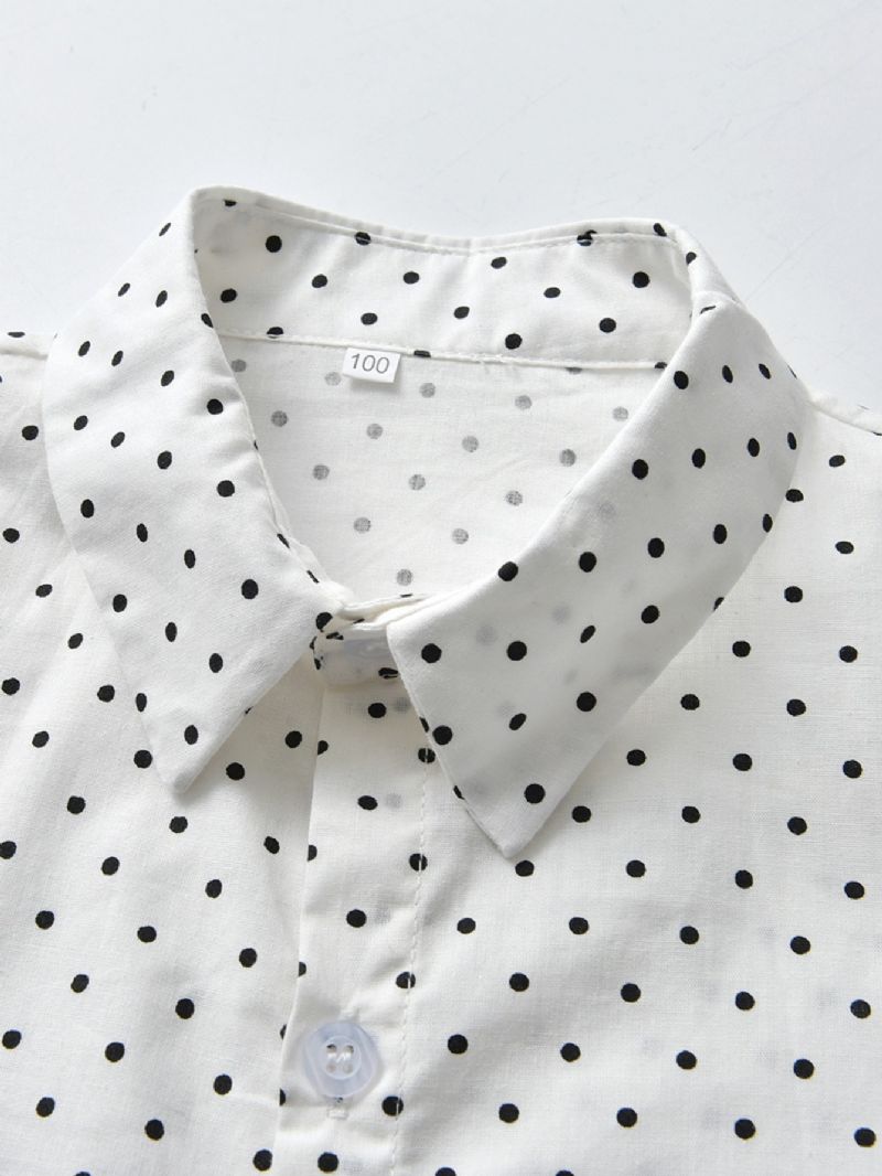 2023 Höst Vinter Ny Polka Dot Lapel Långärmad T-shirt Cardigan