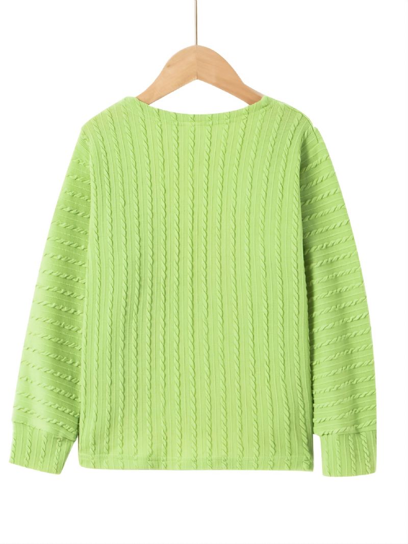 Flickor Green Twist Knit Long Sleeve Cardigan