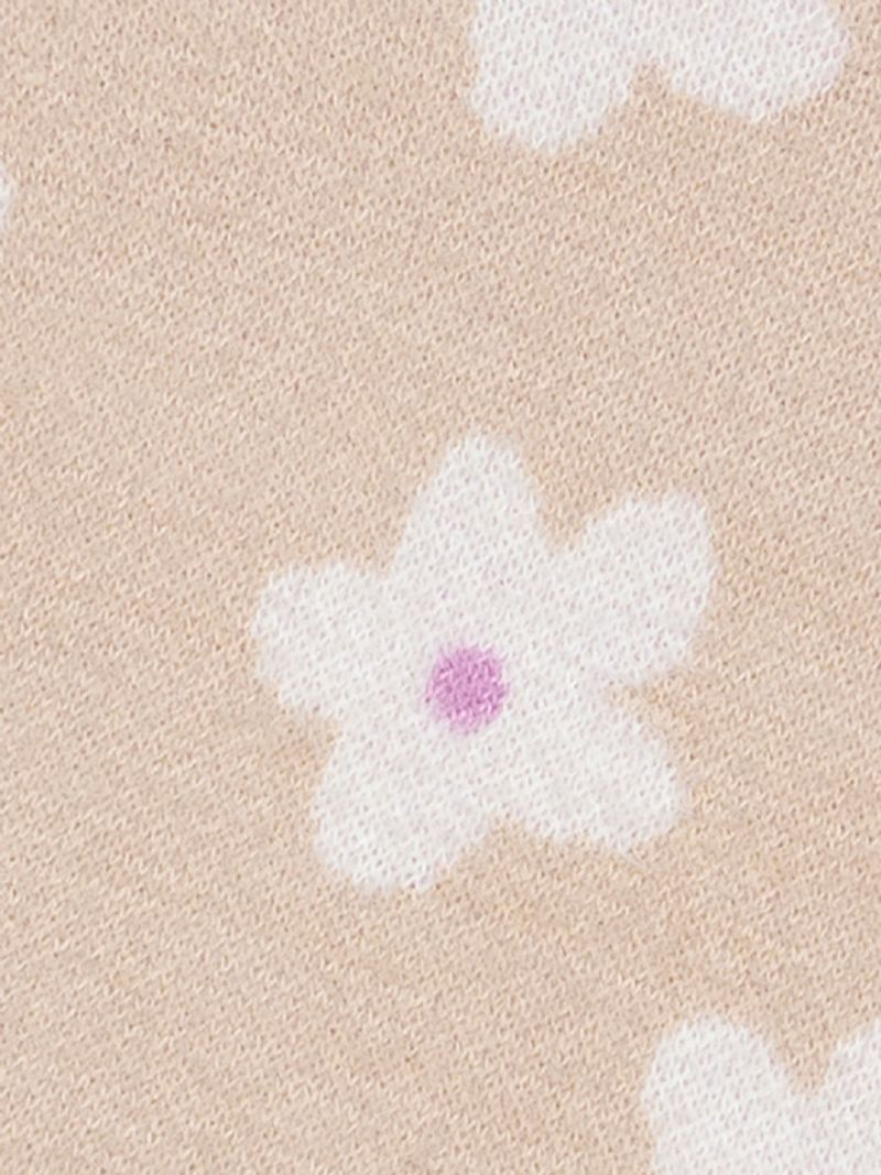Barntröja Långärmad Blommönster Stickad Pullover Varm Vinter För Flickor Barnkläder