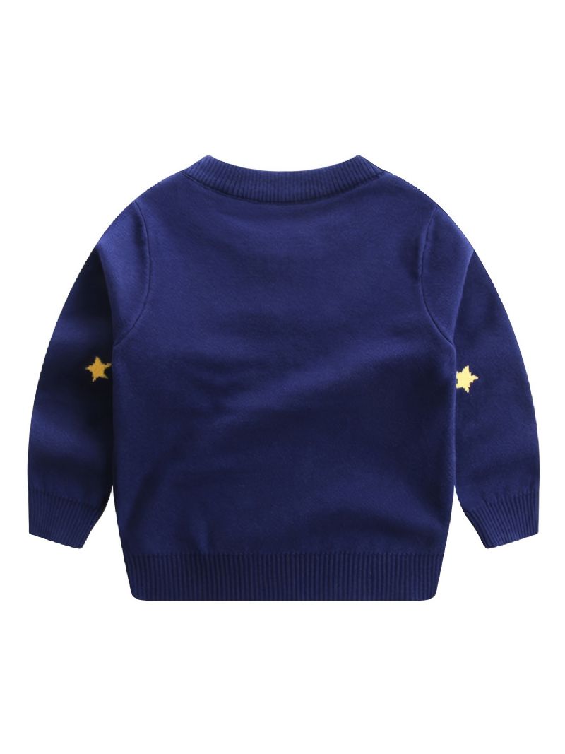 Barntröja Långärmad Rundhalsad Solar System Stickad Pullover För Pojkar Flickor Barnkläder