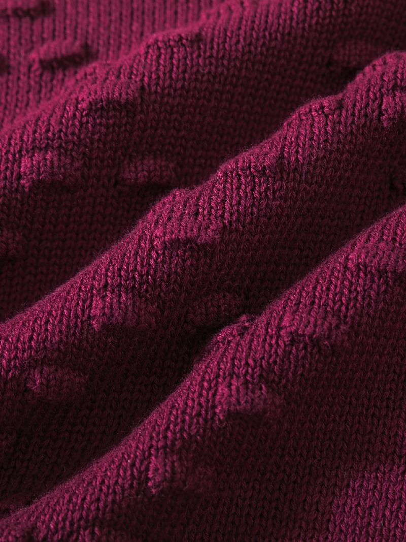 Flickor Solid Thermal Pullover Tröja Med Kabelstickad Mönster För Vinter Barnkläder