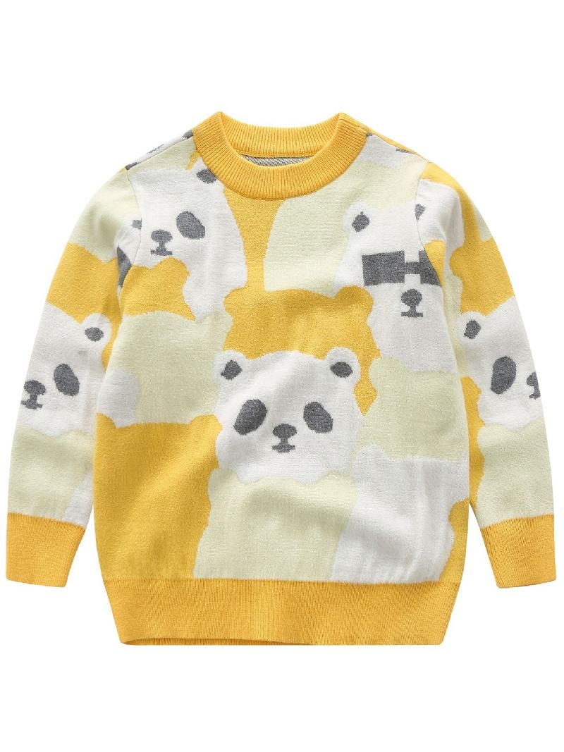Pandamönster För Tjejer Långärmad Tröja För Vinterkläder För Barn