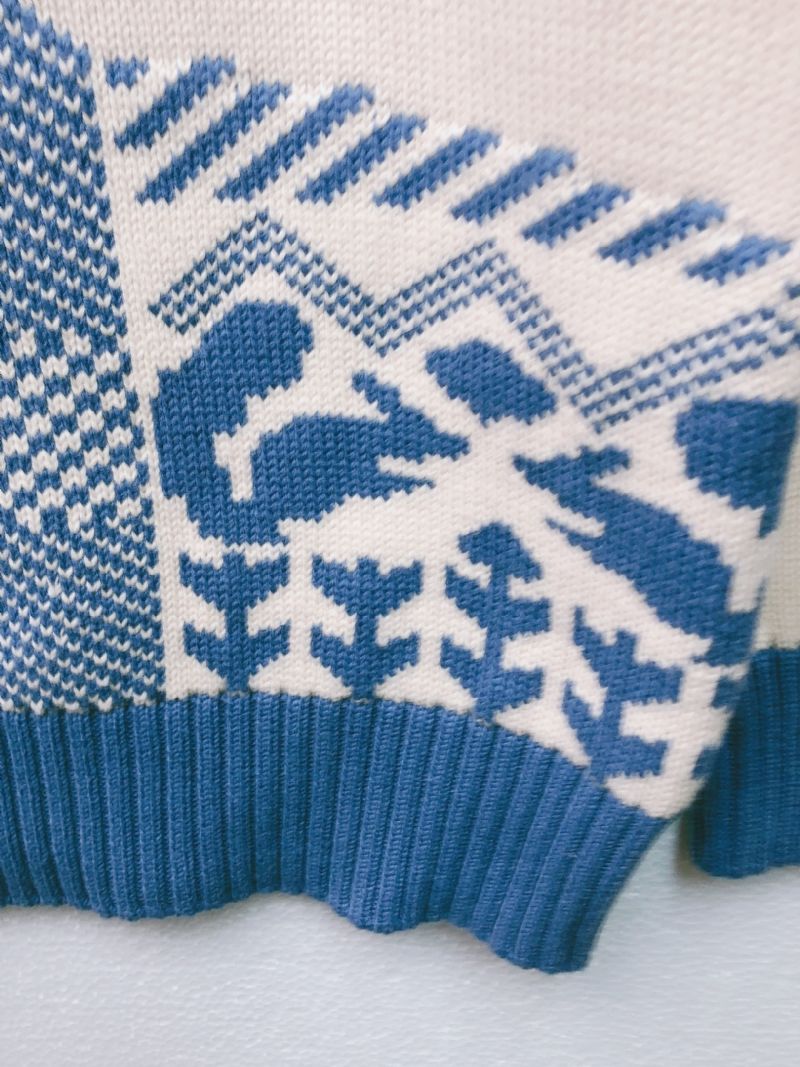 Pojkar Casual Termisk Stickad Tröja Med Argyle-tryck För Vintern