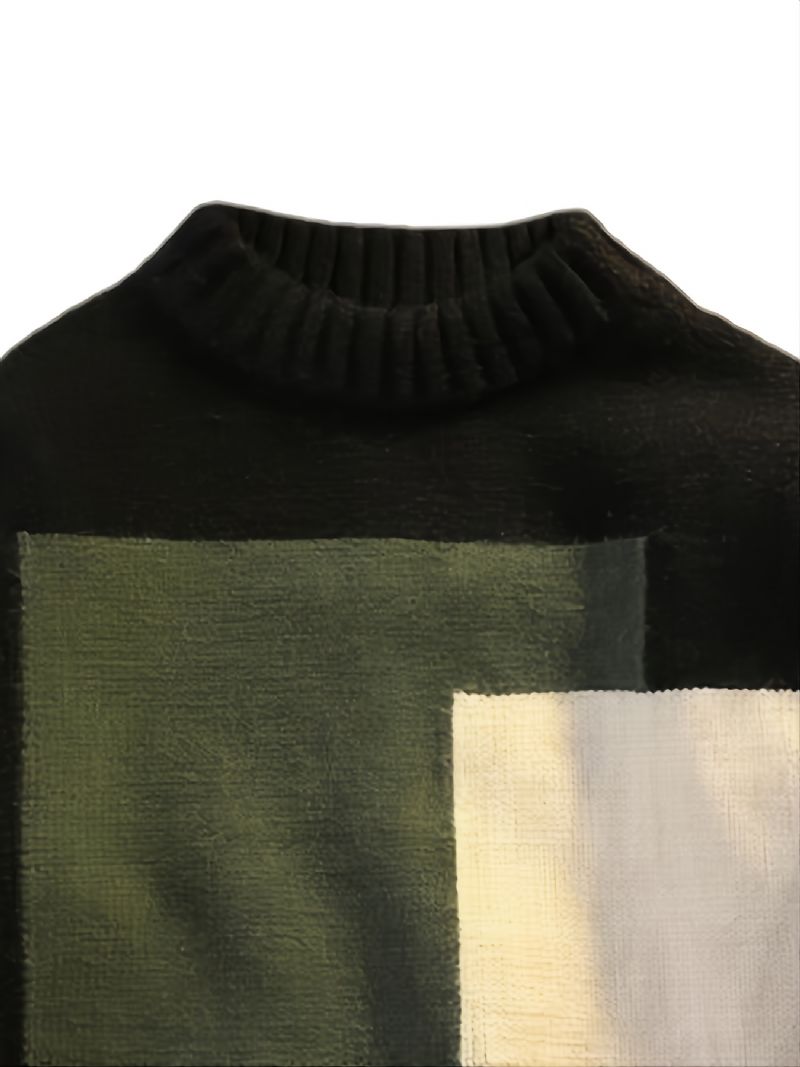 Pojkar Colorblock Rutig Pullover Långärmad Tröja