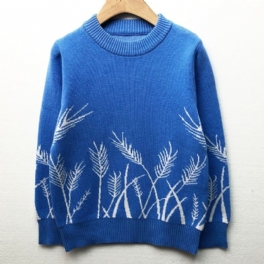 Pojkar Wheat Ear Stickad Pullover Sweater Barnkläder