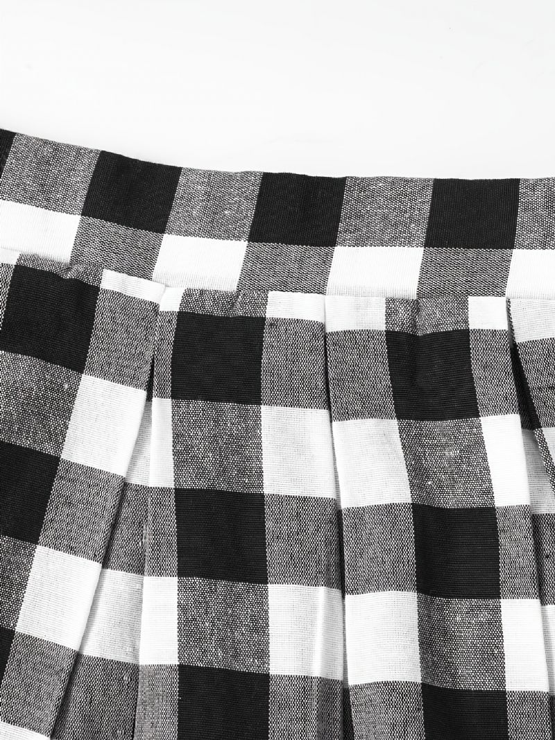 2st Flickor Söt Casual Elegant Rutig Kjol Set Med Körsbärstryck Huvtröja & Veckad För Vintern