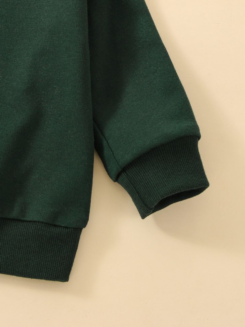 2st Flickor Vintage V-ringad Pullover Sweatshirt & Pläterad Plisserad Kjol För Vintern