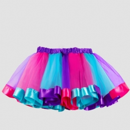 Flickor Elegant Layered Mesh Tutu Kjol Kostym För Party Balett Performance