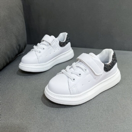 Bebis Flickor Solid Low Top Lättviktsskridskoskor Sneaker För Tjejer