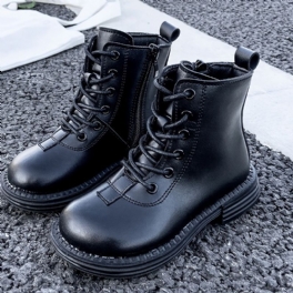 Flickor Elegant Vintage Martin Boots Stövlar Plattform High Top Zip-up Snörning Halkfria För Vinter Utomhus