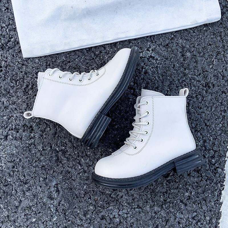 Flickor Elegant Vintage Martin Boots Stövlar Plattform High Top Zip-up Snörning Halkfria För Vinter Utomhus