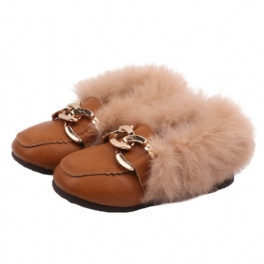 Småbarn Barn Flickor Loafers Mjuksulor Anti-halk Ylleklänning Skor Promenadskor För Vintern